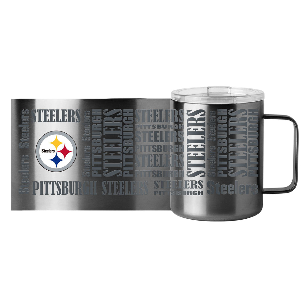 Pittsburgh Steelers 15oz Replay Stainless Steel Mug - Logo Brands - Flyclothing LLC