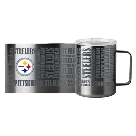 Pittsburgh Steelers 15oz Replay Stainless Steel Mug - Logo Brands - Flyclothing LLC