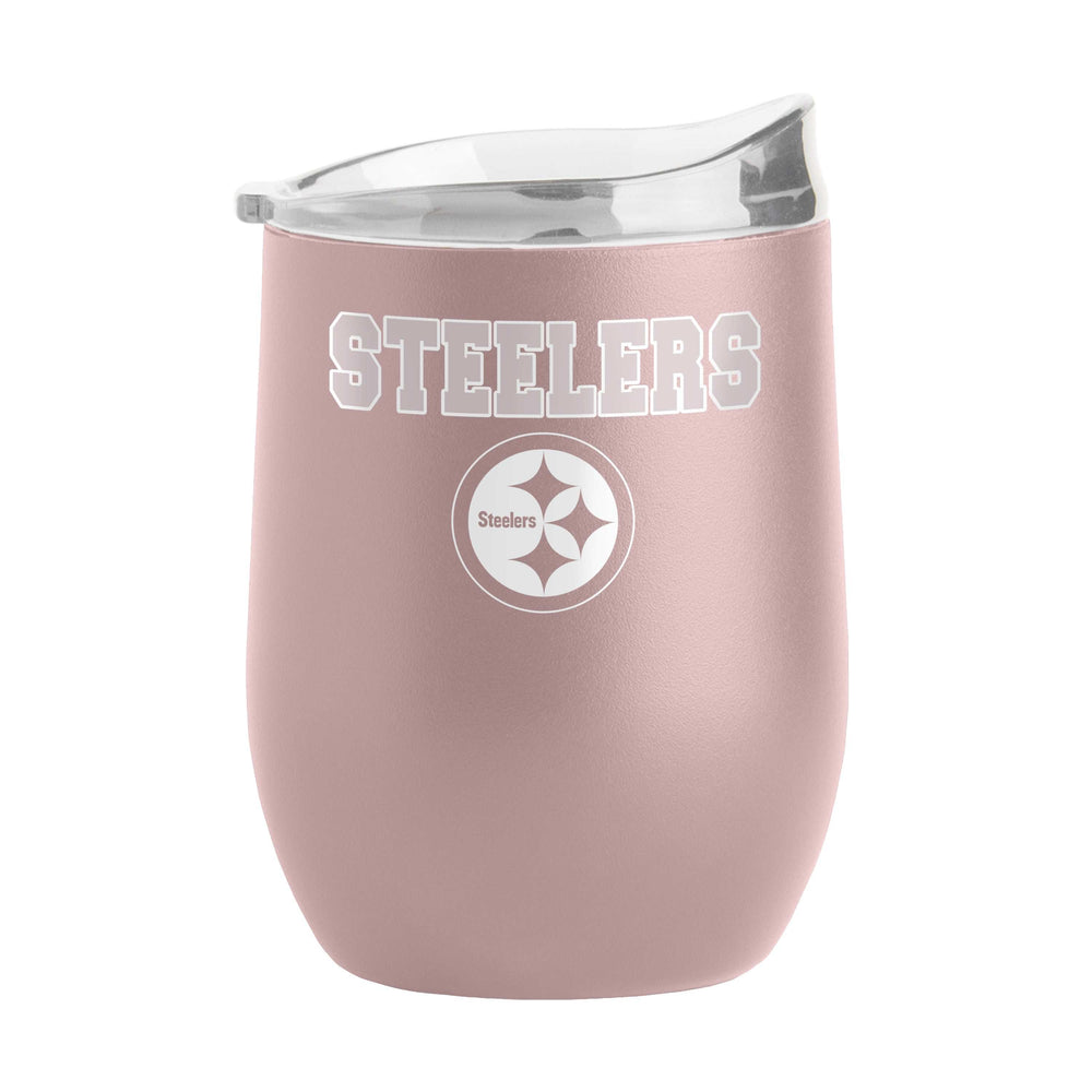 Pittsburgh Steelers 16oz Stencil Powder Coat Curved Beverage - Logo Brands - Flyclothing LLC