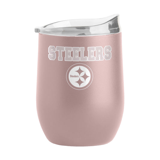 Pittsburgh Steelers 16oz Stencil Powder Coat Curved Beverage - Logo Brands - Flyclothing LLC