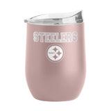 Pittsburgh Steelers 16oz Stencil Powder Coat Curved Beverage - Logo Brands - Flyclothing LLC