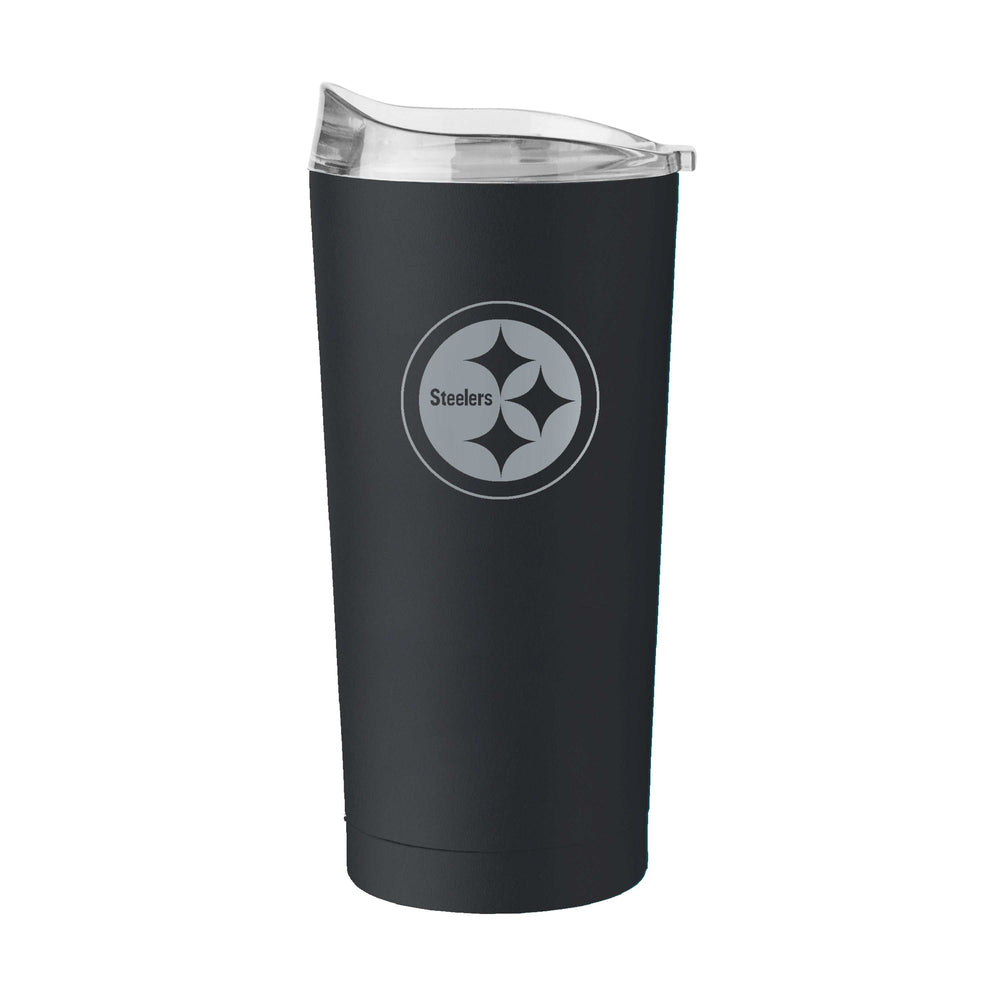 Pittsburgh Steelers 20oz Black Powder Coat Tumbler - Logo Brands - Flyclothing LLC