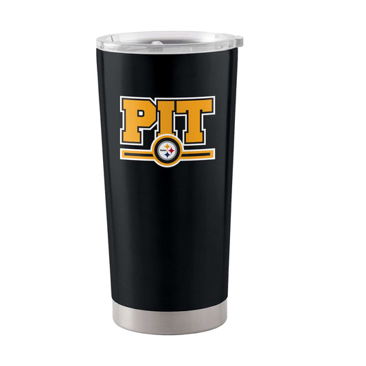 Pittsburgh Steelers Letterman 20oz Stainless Tumbler - Logo Brands - Flyclothing LLC