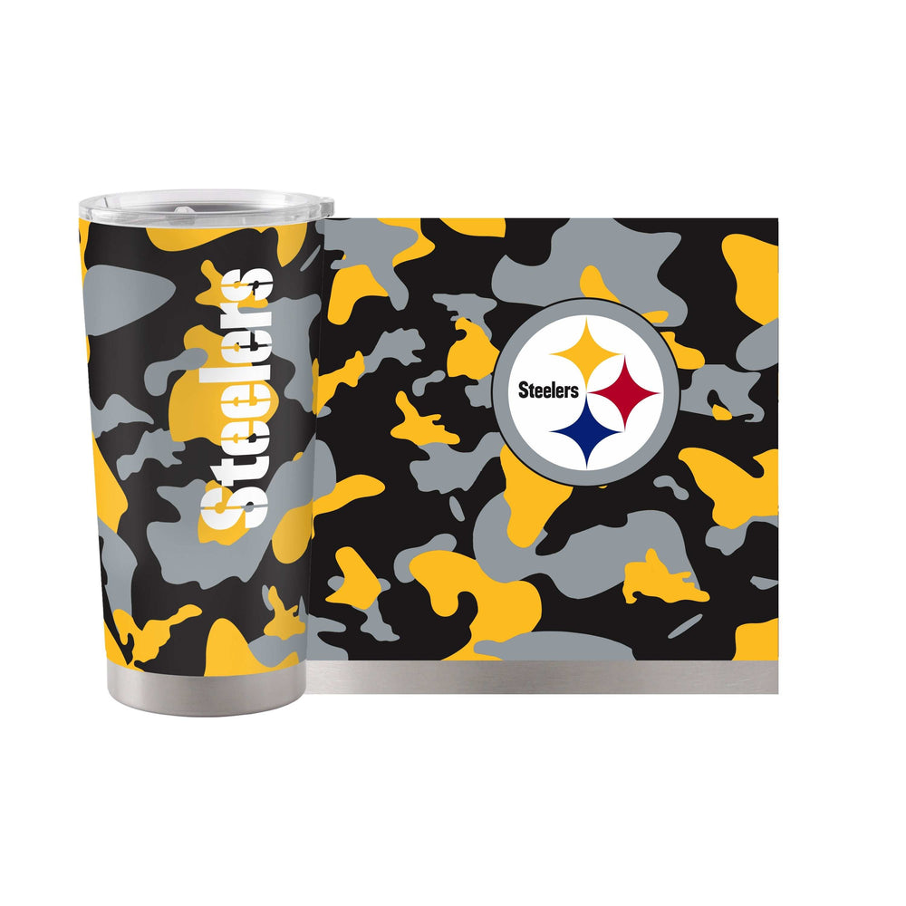 Pittsburgh Steelers 20oz Camo Stainless Tumbler - Logo Brands - Flyclothing LLC