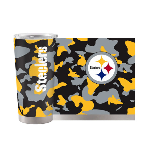 Pittsburgh Steelers 20oz Camo Stainless Tumbler - Logo Brands - Flyclothing LLC