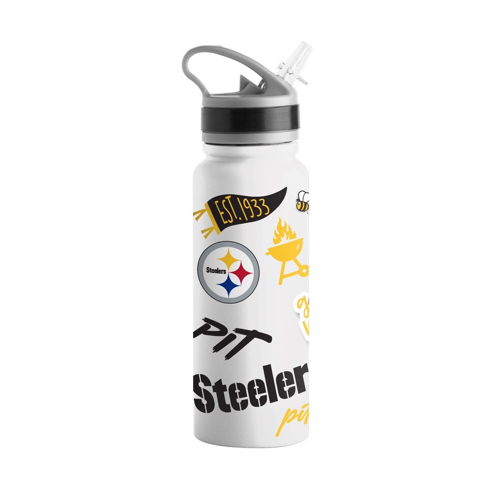 Pittsburgh Steelers 25oz Native SingleWall FlipTop Bottle - Logo Brands - Flyclothing LLC