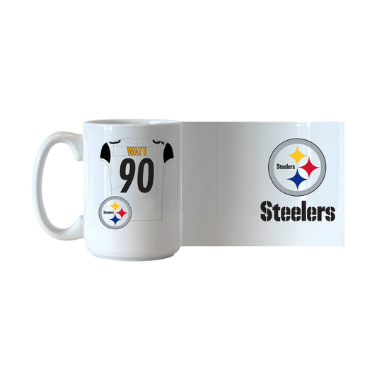 Pittsburgh Steelers TJ Watt Jersey 15oz Sublimated Mug - Logo Brands - Flyclothing LLC