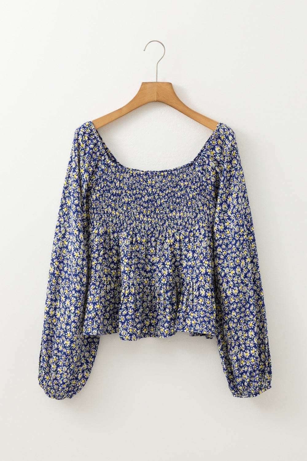 Floral Smocked Square Neck Blouse - Trendsi - Flyclothing LLC