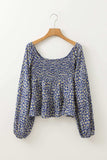 Floral Smocked Square Neck Blouse - Trendsi - Flyclothing LLC