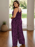 Full Size Leopard Scoop Neck Wide Leg Jumpsuit - Trendsi - Flyclothing LLC
