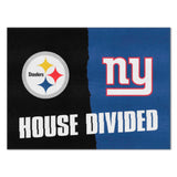 NFL House Divided Mat - Steelers / Giants - Logo Brands - Flyclothing LLC