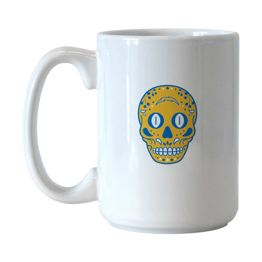 Los Angeles Chargers Sugar Skull 15 oz Sublimated Mug - Logo Brands - Flyclothing LLC