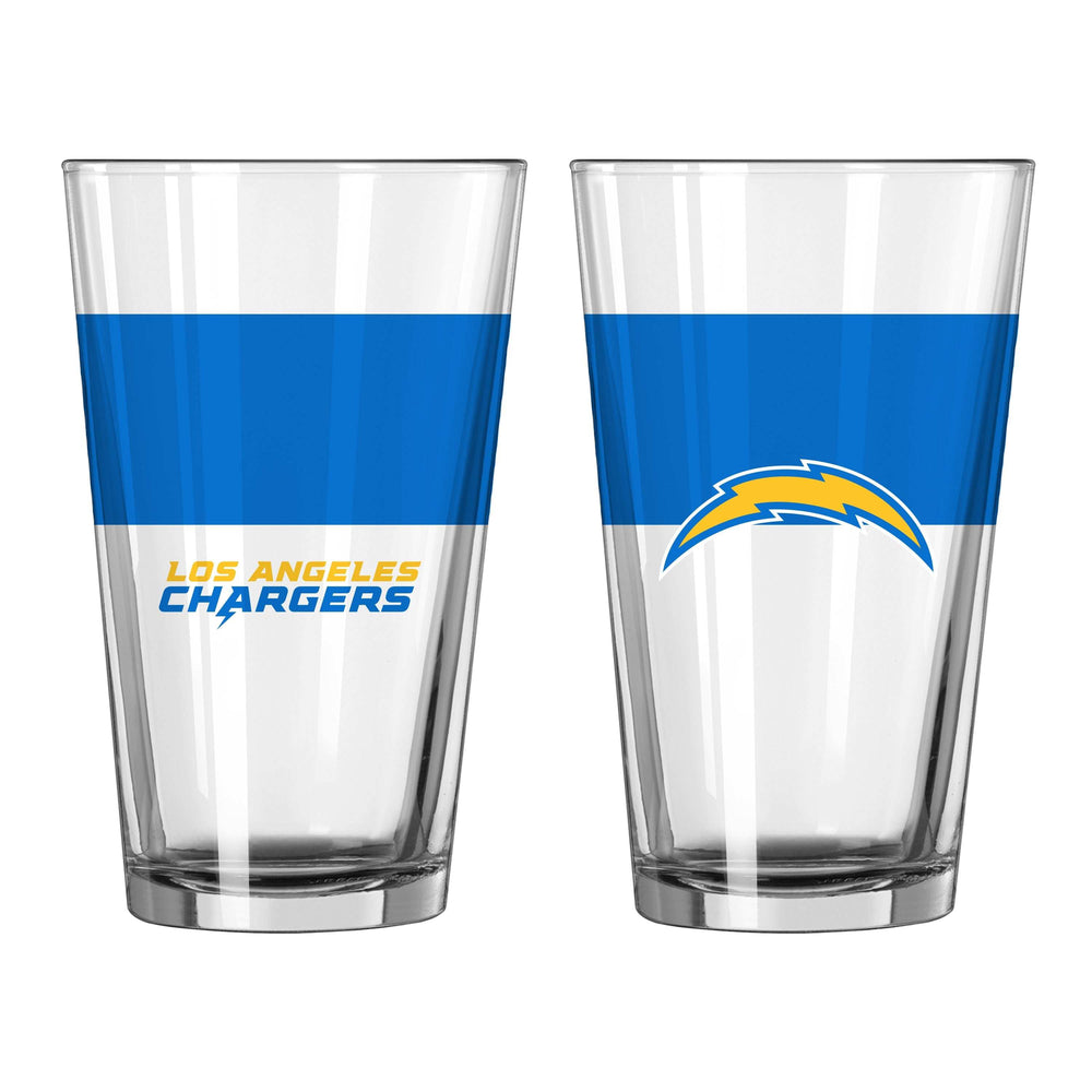 LA Chargers 16oz Colorblock Pint Glass - Logo Brands - Flyclothing LLC