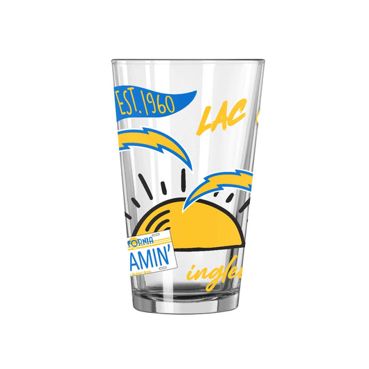 LA Chargers 16oz Native Pint Glass - Logo Brands - Flyclothing LLC
