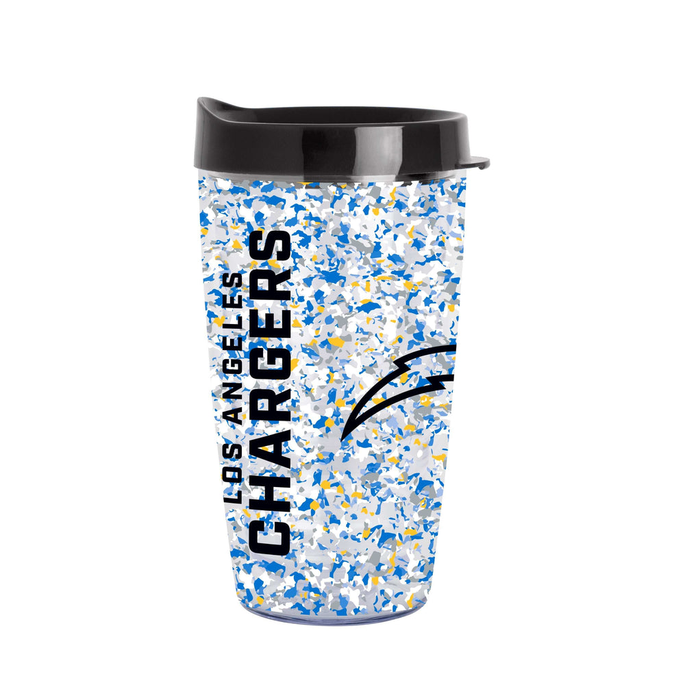 LA Chargers 16oz Terrazzo Dbl Wall Clear Tumbler - Logo Brands - Flyclothing LLC