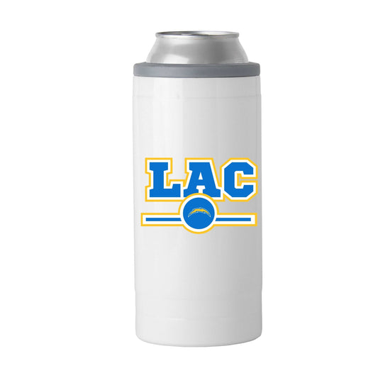 LA Chargers Letterman 12 oz Slim Can Coolie - Logo Brands - Flyclothing LLC