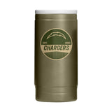 LA Chargers Badge Powder Coat Slim Can Coolie - Logo Brands - Flyclothing LLC