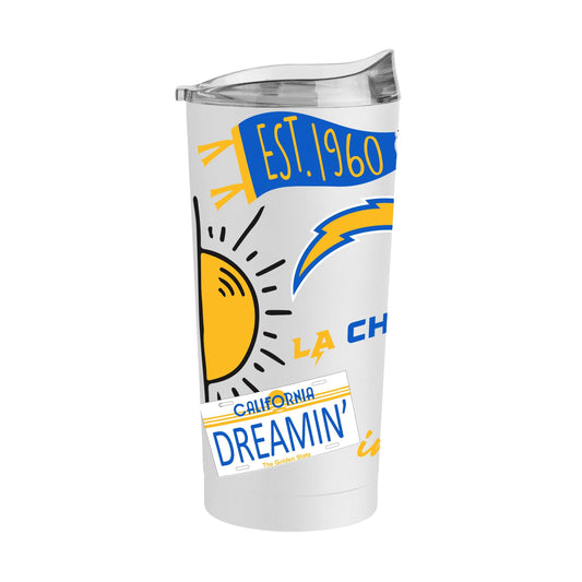 LA Chargers 20oz Native Powder Coat Tumbler - Logo Brands - Flyclothing LLC