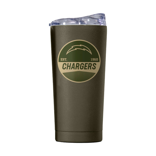 LA Chargers 20oz Badge Powder Coat Tumbler - Logo Brands - Flyclothing LLC