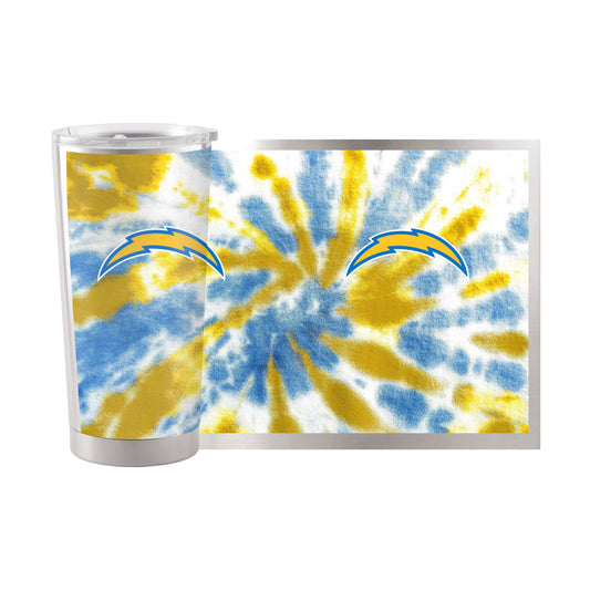 LA Chargers 20oz Tie Dye Stainless Steel Tumbler - Logo Brands - Flyclothing LLC