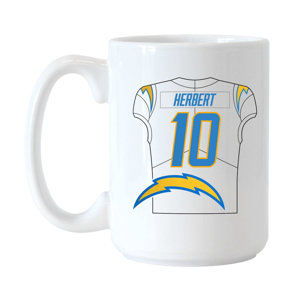 LA Chargers Justin Herbert Jersey 15oz Sublimated Mug - Logo Brands - Flyclothing LLC