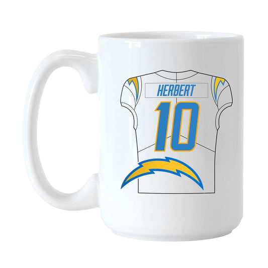 LA Chargers Justin Herbert Jersey 15oz Sublimated Mug - Logo Brands - Flyclothing LLC