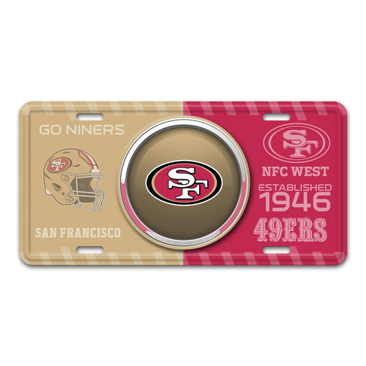 NFL - San Francisco 49ers Embossed Metal License Plate - Logo Brands - Flyclothing LLC