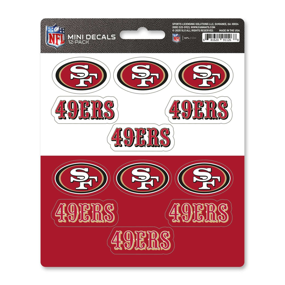 NFL - San Francisco 49ers Mini Decal 12-pk - Logo Brands - Flyclothing LLC