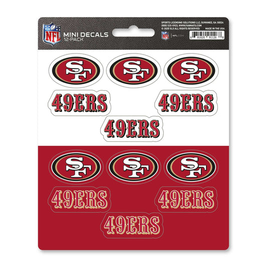 NFL - San Francisco 49ers Mini Decal 12-pk - Logo Brands - Flyclothing LLC