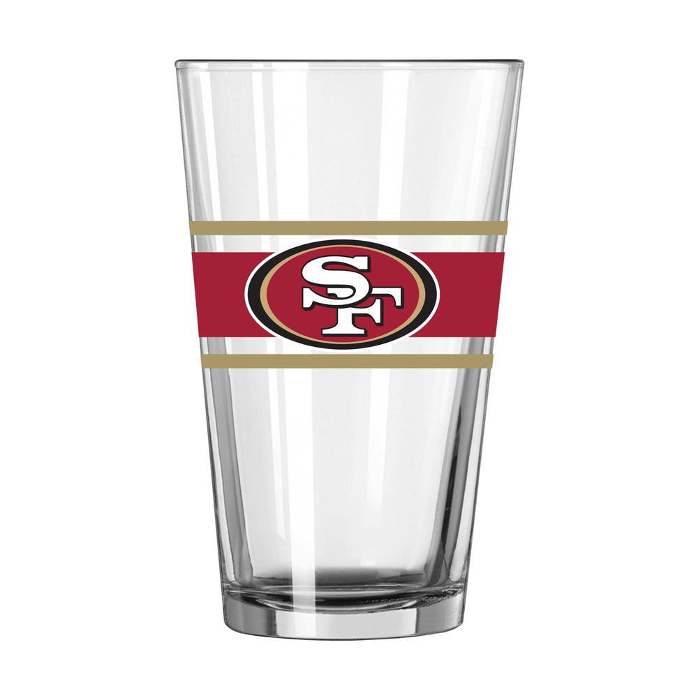 San Francisco 49ers 16oz Stripe Pint Glass - Logo Brands - Flyclothing LLC