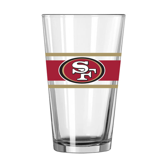 San Francisco 49ers 16oz Stripe Pint Glass - Logo Brands - Flyclothing LLC