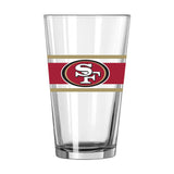 San Francisco 49ers 16oz Stripe Pint Glass - Logo Brands - Flyclothing LLC