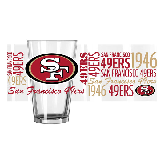 San Francisco 49ers 16oz Spirit Pint Glass - Logo Brands - Flyclothing LLC