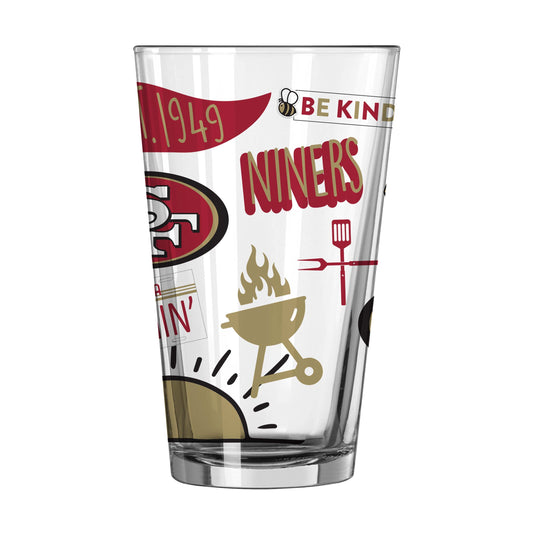 San Francisco 49ers 16oz Native Pint Glass - Logo Brands - Flyclothing LLC