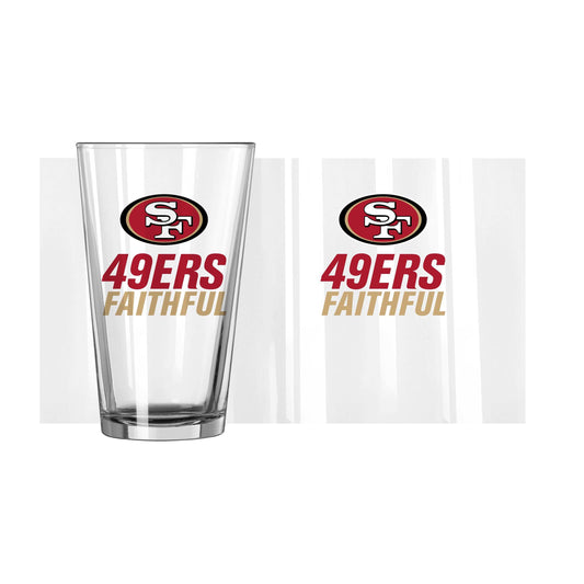 San Francisco 49ers 16oz Slogan Pint Glass - Logo Brands - Flyclothing LLC