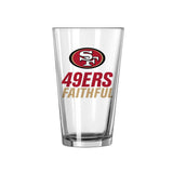 San Francisco 49ers 16oz Slogan Pint Glass - Logo Brands - Flyclothing LLC