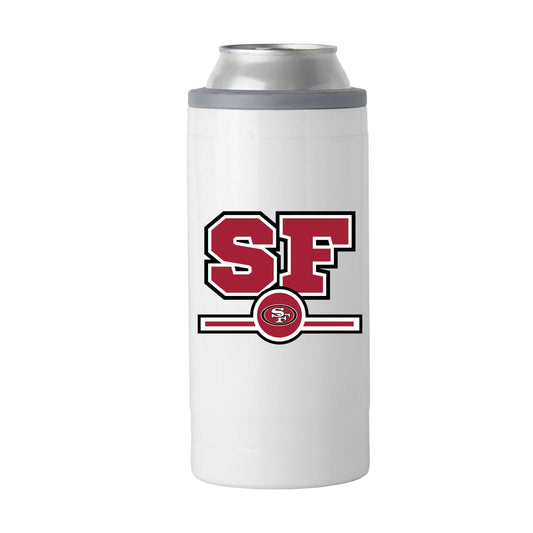 San Francisco 49ers Letterman 12 oz Slim Can Coolie - Logo Brands - Flyclothing LLC