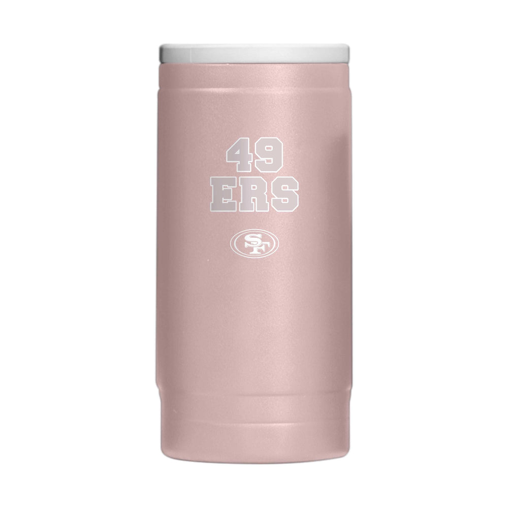 San Francisco 49ers Stencil Powder Coat Slim Can Coolie - Logo Brands - Flyclothing LLC