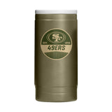 San Francisco 49ers Badge Powder Coat Slim Can Coolie - Logo Brands - Flyclothing LLC