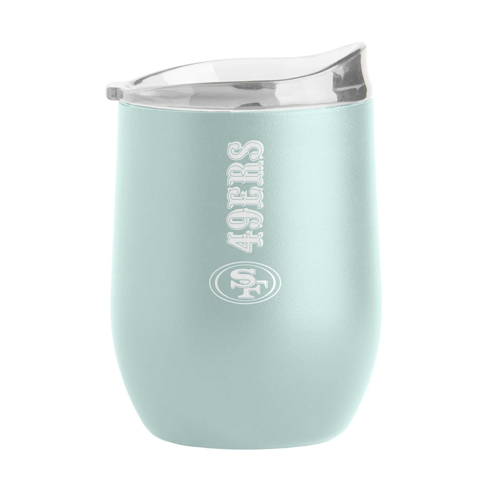 San Francisco 49ers 16oz Vertical Powder Coat Curved Beverage - Logo Brands - Flyclothing LLC