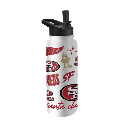 San Francisco 49ers 34oz Native Quencher Bottle - Logo Brands - Flyclothing LLC
