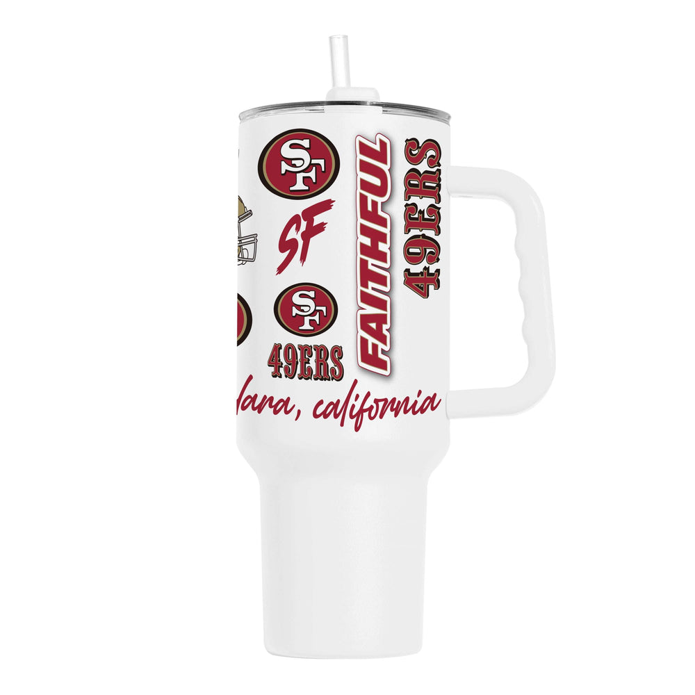 San Francisco 49ers 40oz Native Powder Coat Tumbler - Logo Brands - Flyclothing LLC