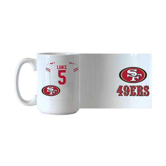 SF 49ers 15oz Trey Lance Jersey Sublimated Mug - Logo Brands - Flyclothing LLC