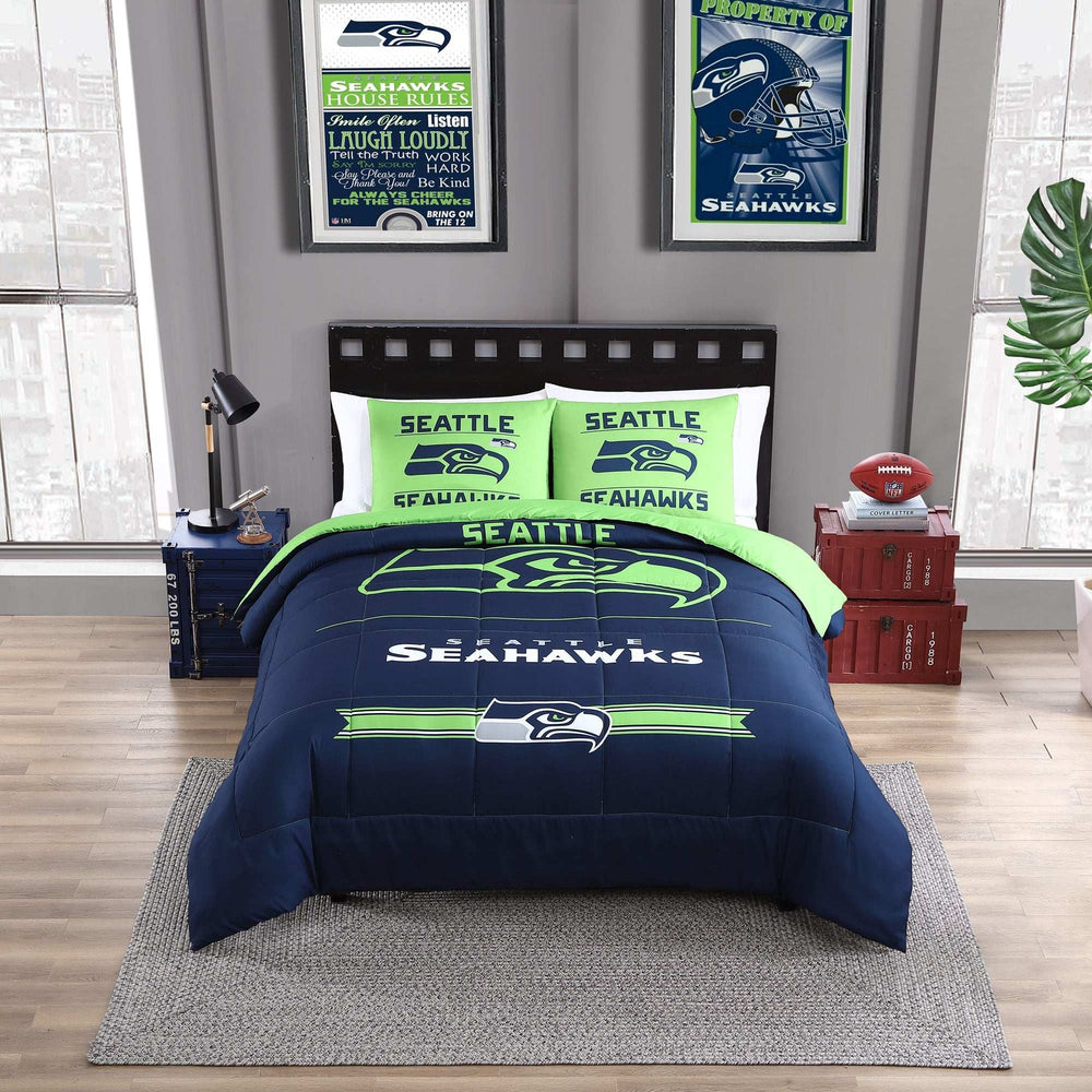Seattle Seahawks Command Comforter Set Full/Queen - Logo Brands - Flyclothing LLC