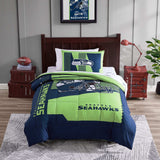 Seattle Seahawks Status Bed In A Bag Twin - Logo Brands - Flyclothing LLC