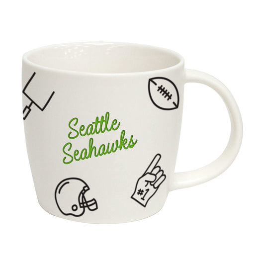 Seattle Seahawks 18oz Playmaker Mug - Logo Brands - Flyclothing LLC