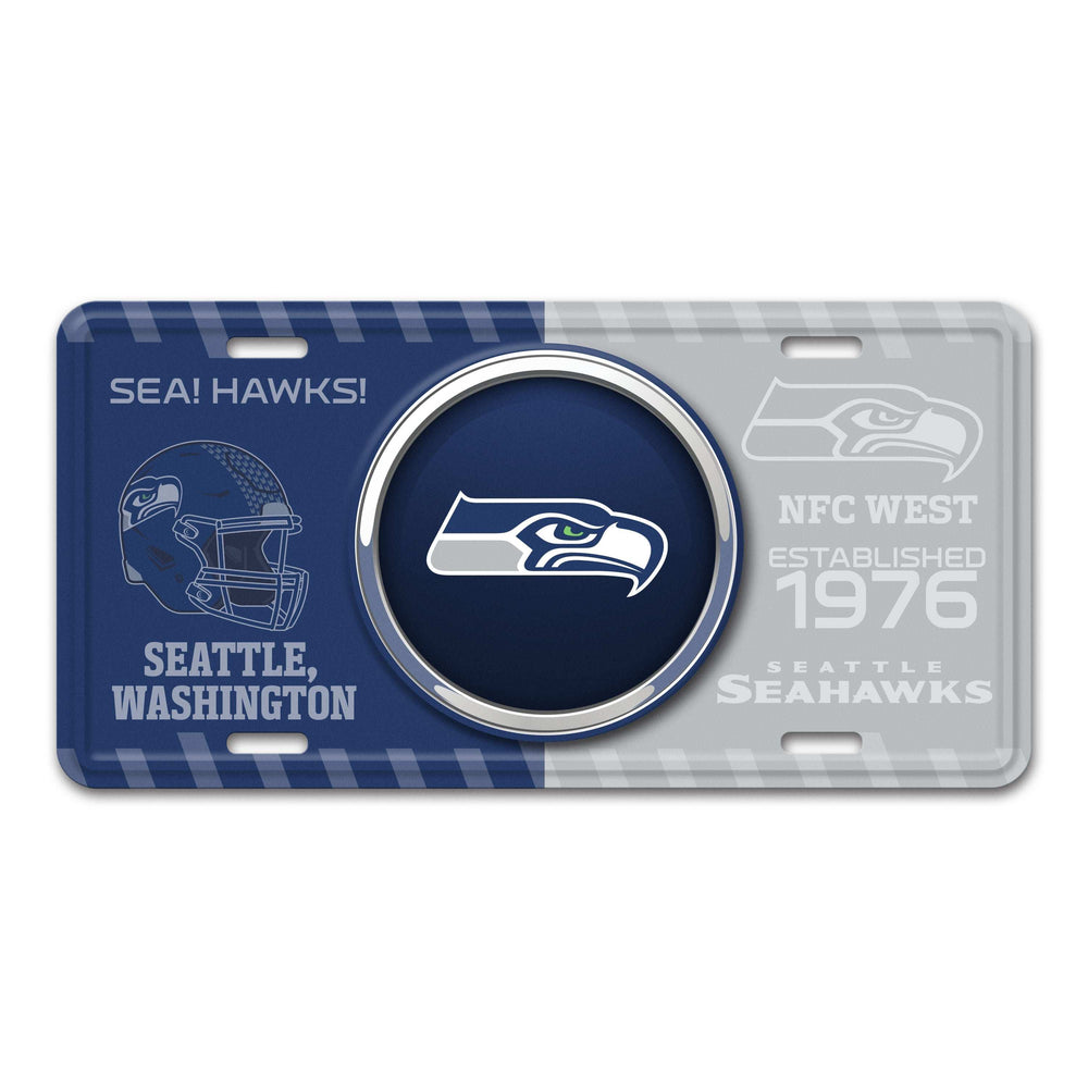 NFL - Seattle Seahawks Embossed Metal License Plate - Logo Brands - Flyclothing LLC