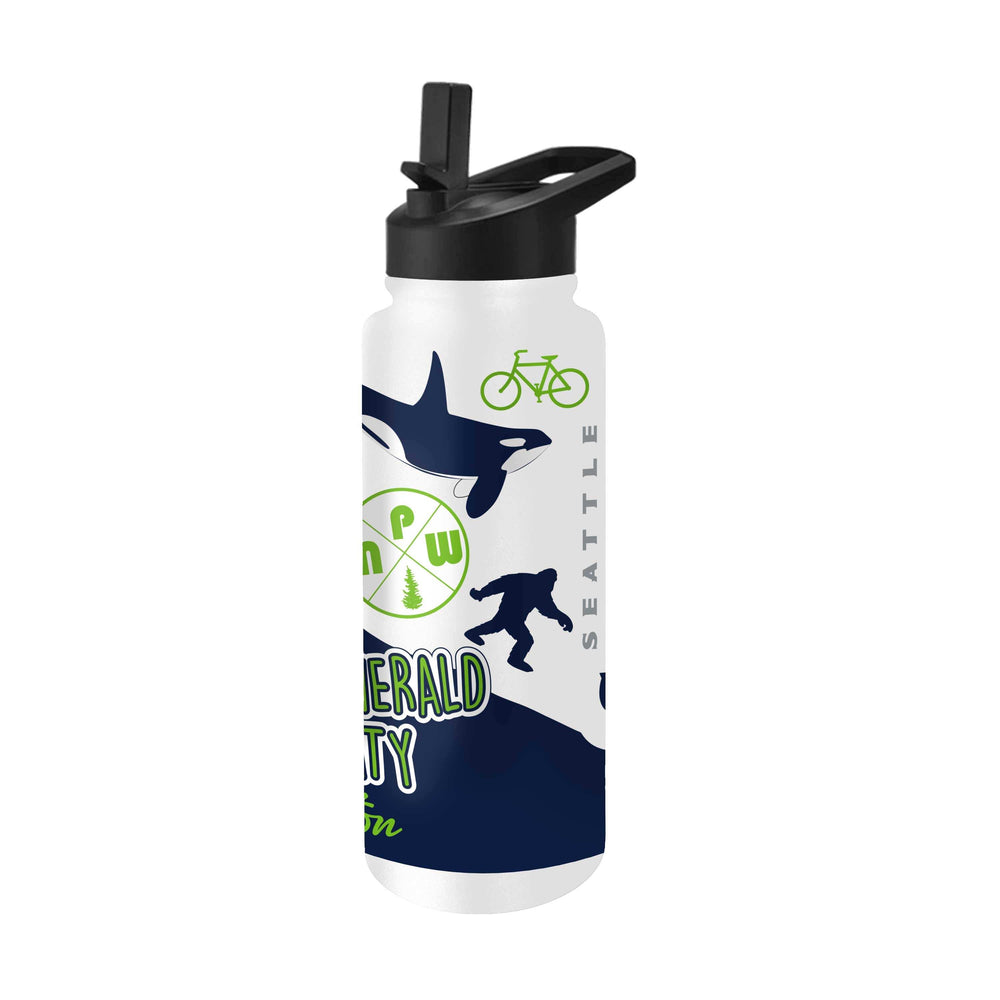 Seattle Seahawks Alternate 34oz Native Quencher Bottle - Logo Brands - Flyclothing LLC