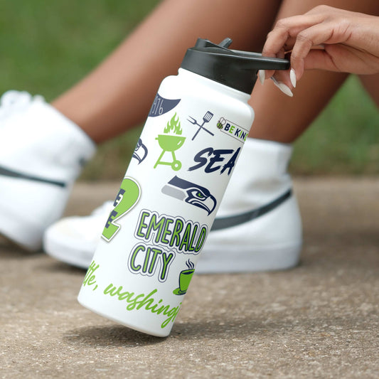 Seattle Seahawks 34oz Native Quencher Bottle - Logo Brands - Flyclothing LLC