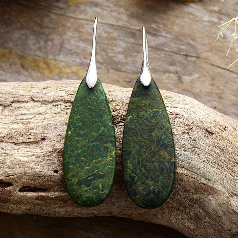 Natural Stone Waterdrop Shape Earrings - Trendsi - Flyclothing LLC